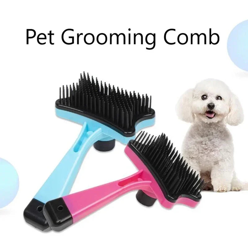 Dog Brush Cat Grooming Brush Self Cleaning Static Free Massage Comb Stable Thicker Bristles Pet Supplies