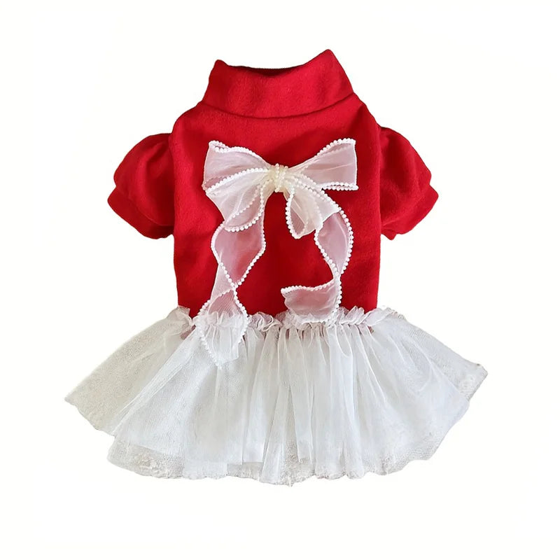 Christmas Dog Dresses Winter Dog Clothing Skirt Cat Pet Clothing Cosplay Christmas Checker Clothes for Small Dogs