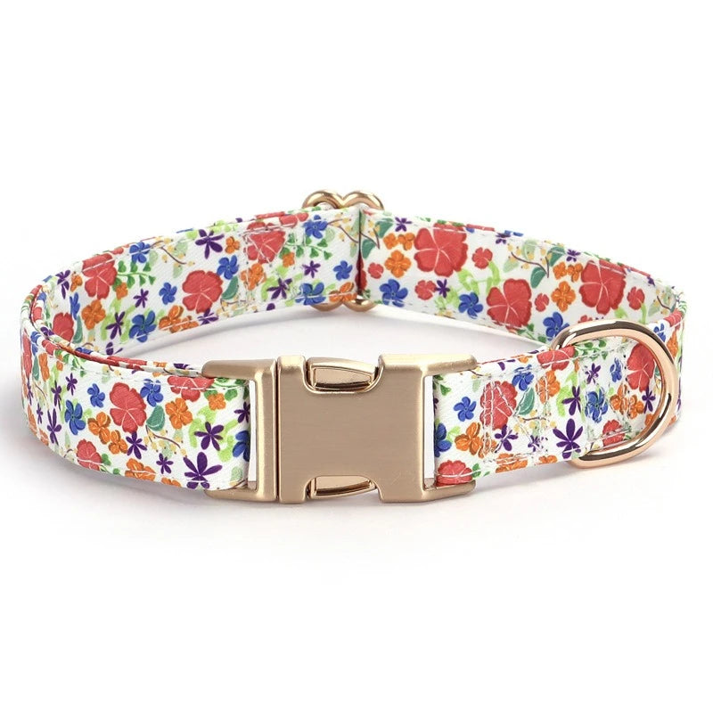 1PC Adjustable Dog Collar New Fashion Design Floral Striped Pet Supplies Leash Dog Two Body Type Gift Home Furnishings