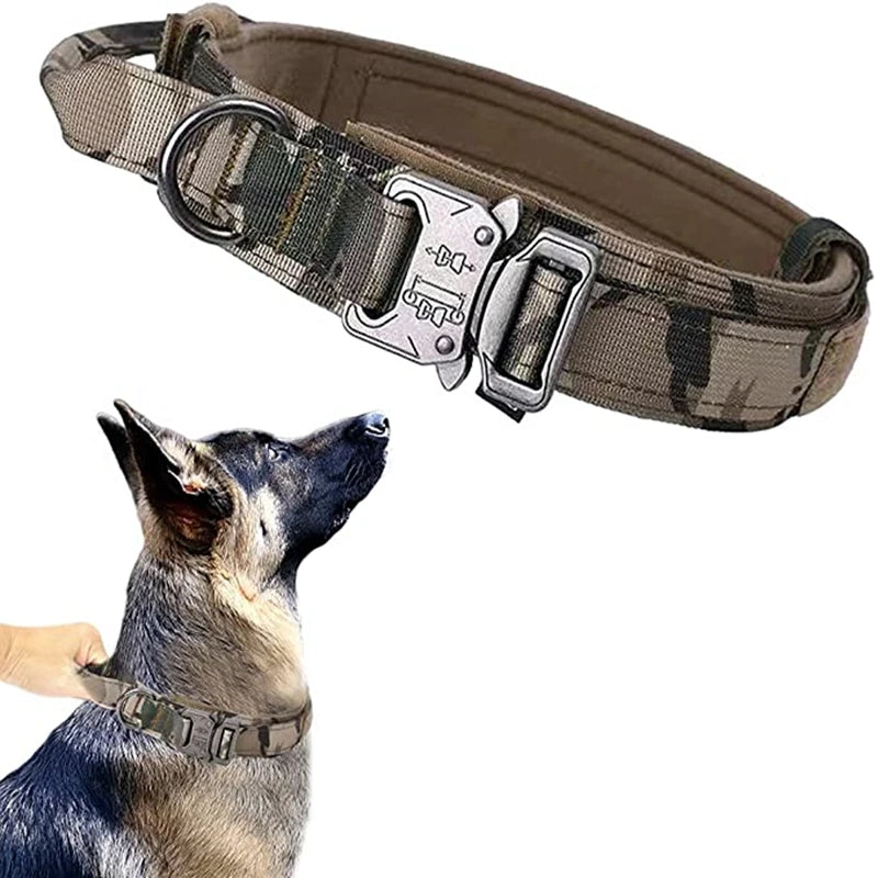 Durable Tactical Dog Collar and Leash Adjustable Military Pet Collar Leash Medium Large Dog German Shepherd Training Accessories