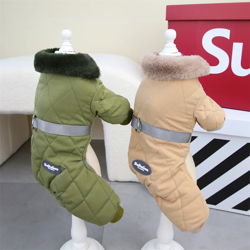 Thicken Warm Dog Jumpsuit Winter Pet Dogs Clothes for Chihuahua Coat Waterproof Hoodie Puppy Overalls Poodle Jacket Pet Apparel