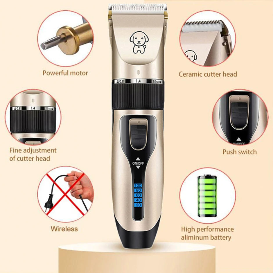 Dog Clipper Dog Hair Clippers Grooming (Pet/Cat/Dog/Rabbit) Haircut Trimmer Shaver Set PetsFader