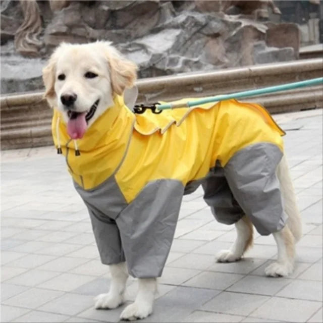 Waterproof Raincoat For Dogs Suits Dot Rain Cape For Medium Big Dogs Hooded Jacket Poncho Pet Rain Coat Chubasquero Para Perrors