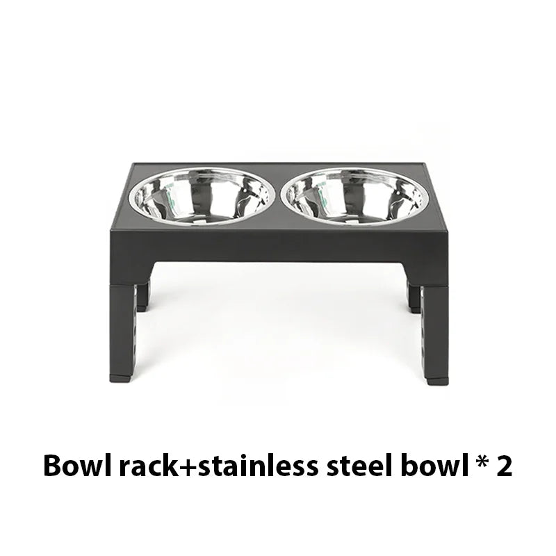 Elevated Dog Feeder Dogs Bowls Adjustable Raised Stand with Double Stainless Steel Food Water Bowls for Small Medium Large Dogs