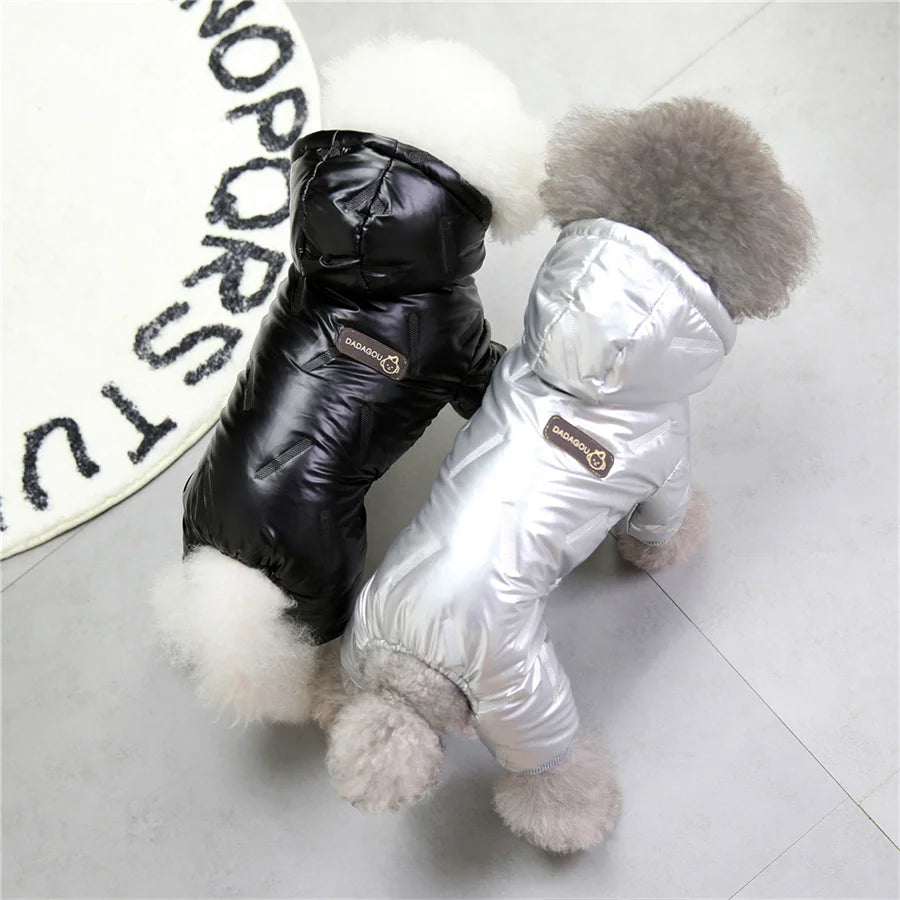 Thicken Warm Dog Jumpsuit Winter Pet Dogs Clothes for Chihuahua Coat Waterproof Hoodie Puppy Overalls Poodle Jacket Pet Apparel