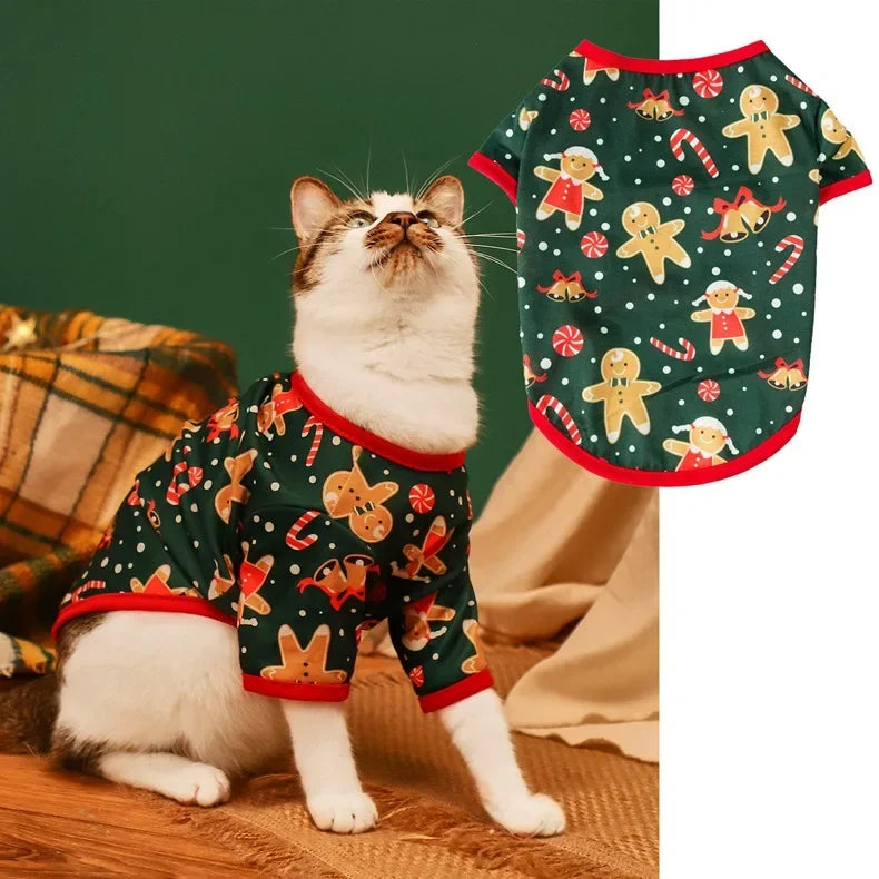 Pet Dog Christmas Shirt Clothes Xmas Vest Soft Shirts Holiday for Dogs
