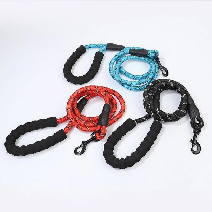 Dog Leash Slip Rope Lead Leash Heavy Duty Braided Rope Adjustable Loop Collar Training Leashes for Medium Large Dogs