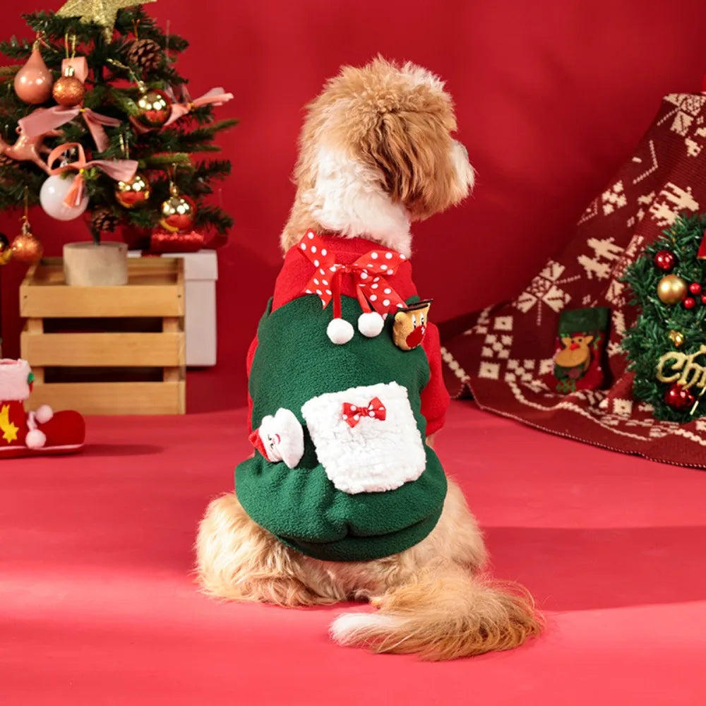 Dog Christmas Clothes Winter Warm Pet Clothes for Small Medium Dogs Elk Santa Claus Dog Cats Coat Hoodies Christmas Dogs Costume