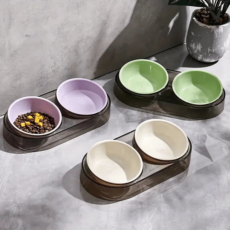 Durable Elevated Dual Bowl Feeder | Raised Pet Feeding Station with Non-Slip Stand, Easy Feeding for Cats & Small Dogs