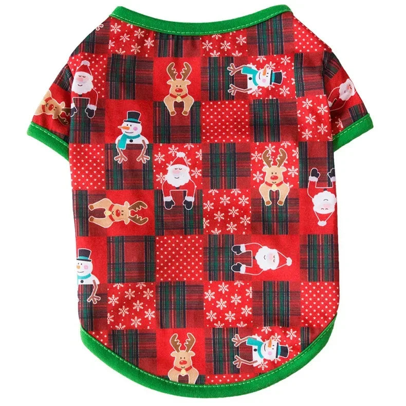 Pet Dog Christmas Shirt Clothes Xmas Vest Soft Shirts Holiday for Dogs
