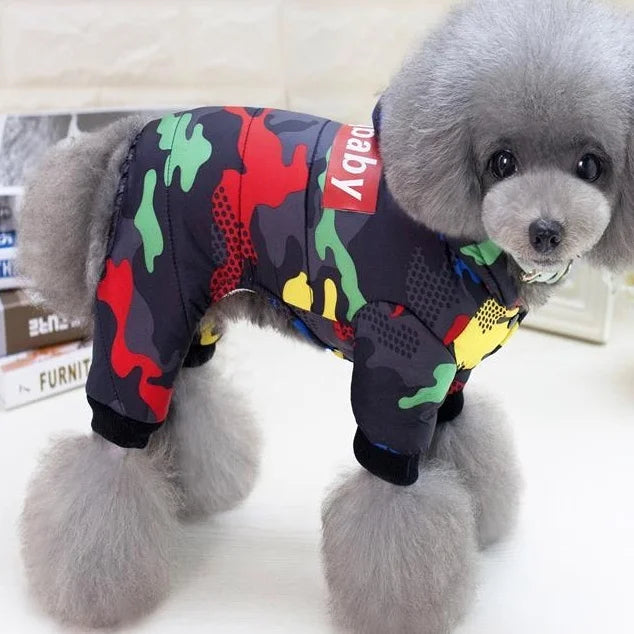 Thicken Warm Dog Jumpsuit Winter Pet Dogs Clothes for Chihuahua Coat Waterproof Hoodie Puppy Overalls Poodle Jacket Pet Apparel