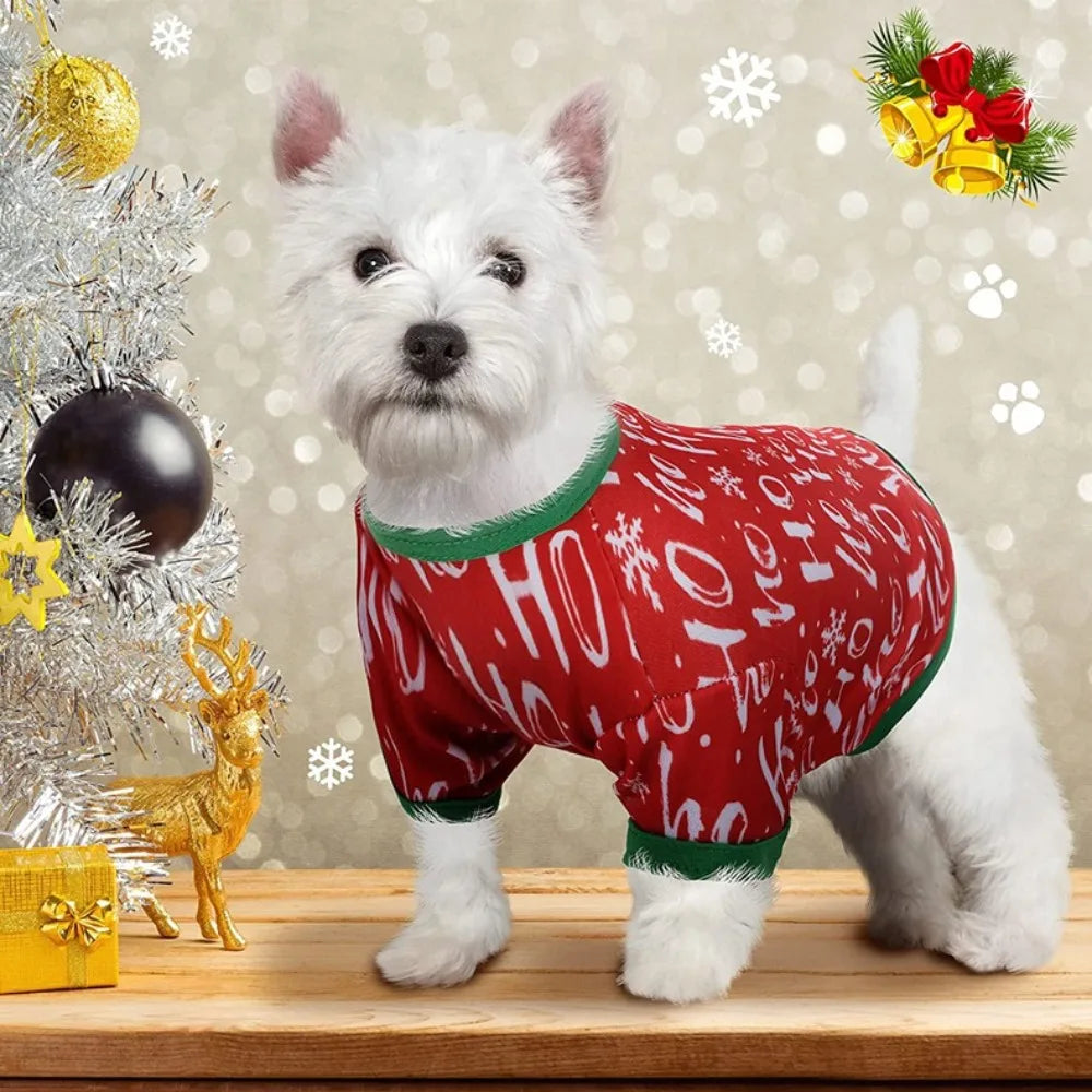 Pet Dog Christmas Shirt Clothes Xmas Vest Soft Shirts Holiday for Dogs