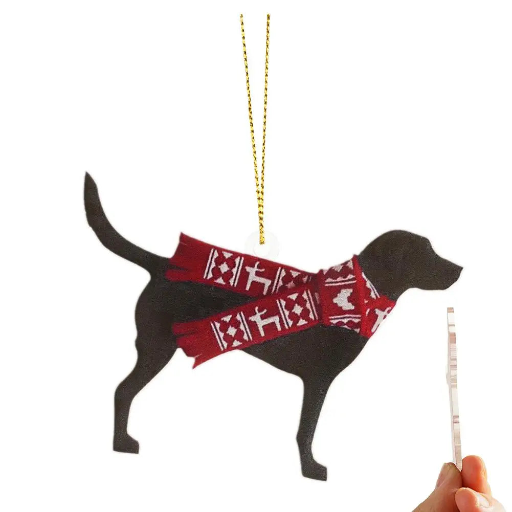 Dog Christmas Hanging Ornaments Christmas Tree 2D Dog Pendants For Christmas Decoration Home Decor Xmas Gifts