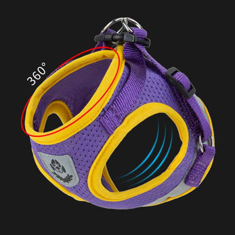 Puppy Harness and Leash Set Breathable Summer Mesh Dog Harness Vest Reflective Pet Cat Chest Straps Chihuahua Yorkies Harness