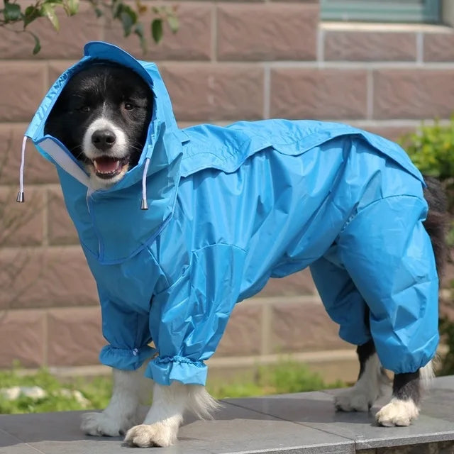 Waterproof Raincoat For Dogs Suits Dot Rain Cape For Medium Big Dogs Hooded Jacket Poncho Pet Rain Coat Chubasquero Para Perrors
