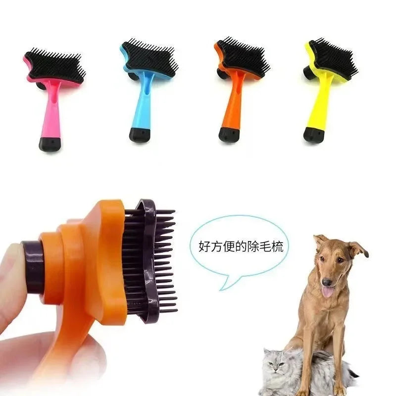 Dog Brush Cat Grooming Brush Self Cleaning Static Free Massage Comb Stable Thicker Bristles Pet Supplies
