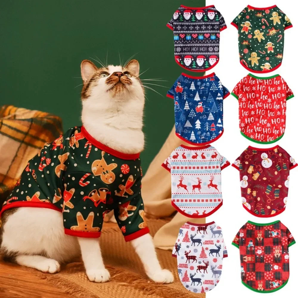 Pet Dog Christmas Shirt Clothes Xmas Vest Soft Shirts Holiday for Dogs