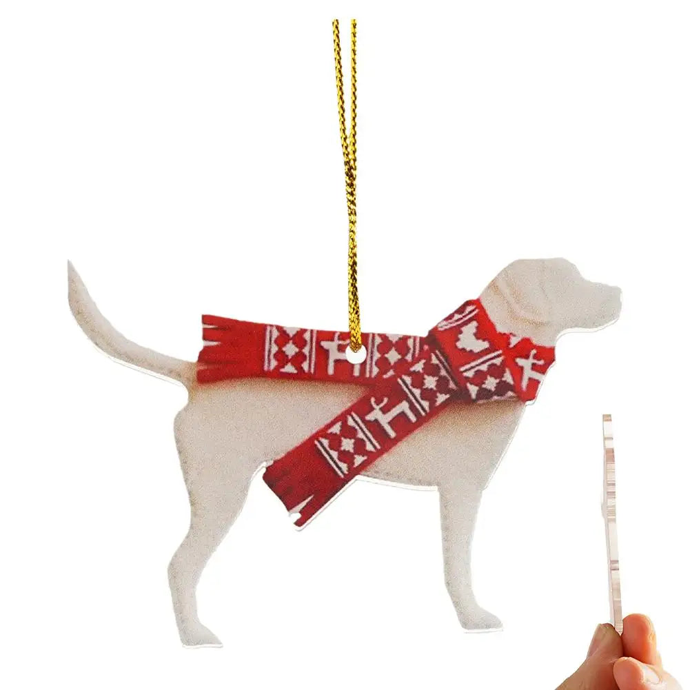Dog Christmas Hanging Ornaments Christmas Tree 2D Dog Pendants For Christmas Decoration Home Decor Xmas Gifts