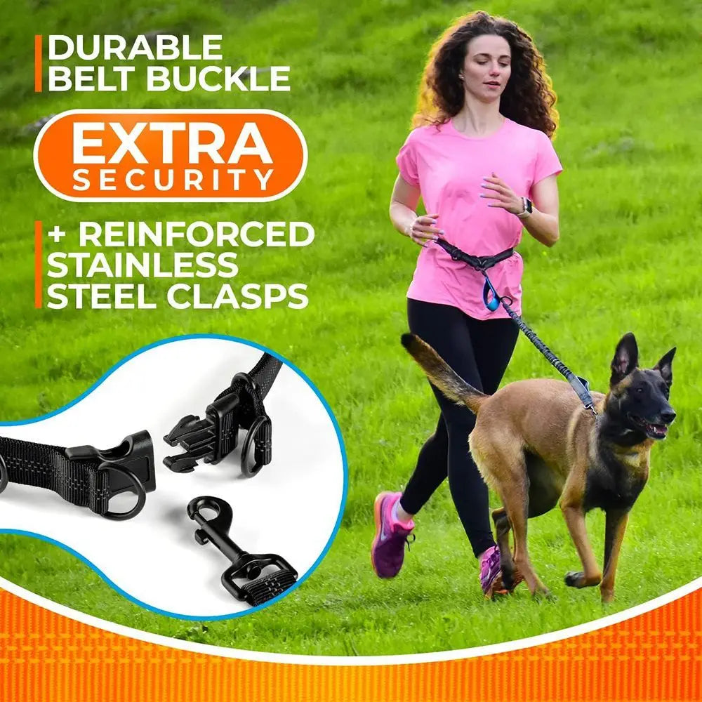 Pet Leash, Portable Running Sports Leash, Reflective Two-hand Handle Retractable Dog Leash, Dog Chain Leash