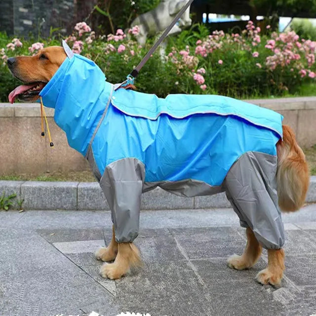 Waterproof Raincoat For Dogs Suits Dot Rain Cape For Medium Big Dogs Hooded Jacket Poncho Pet Rain Coat Chubasquero Para Perrors