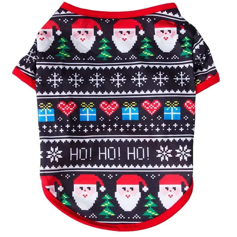 Pet Dog Christmas Shirt Clothes Xmas Vest Soft Shirts Holiday for Dogs