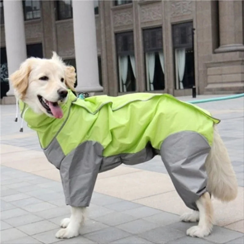 Waterproof Raincoat For Dogs Suits Dot Rain Cape For Medium Big Dogs Hooded Jacket Poncho Pet Rain Coat Chubasquero Para Perrors