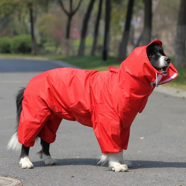 Waterproof Raincoat For Dogs Suits Dot Rain Cape For Medium Big Dogs Hooded Jacket Poncho Pet Rain Coat Chubasquero Para Perrors