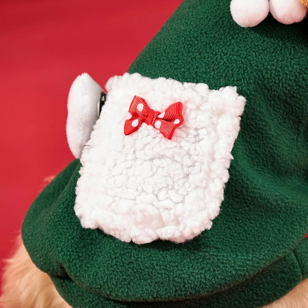 Dog Christmas Clothes Winter Warm Pet Clothes for Small Medium Dogs Elk Santa Claus Dog Cats Coat Hoodies Christmas Dogs Costume