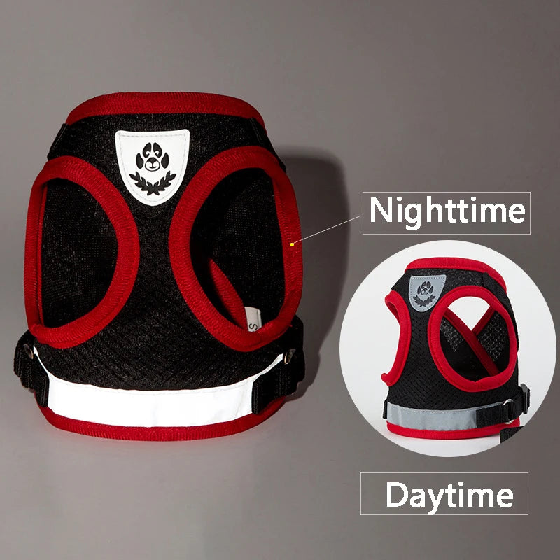 Puppy Harness and Leash Set Breathable Summer Mesh Dog Harness Vest Reflective Pet Cat Chest Straps Chihuahua Yorkies Harness