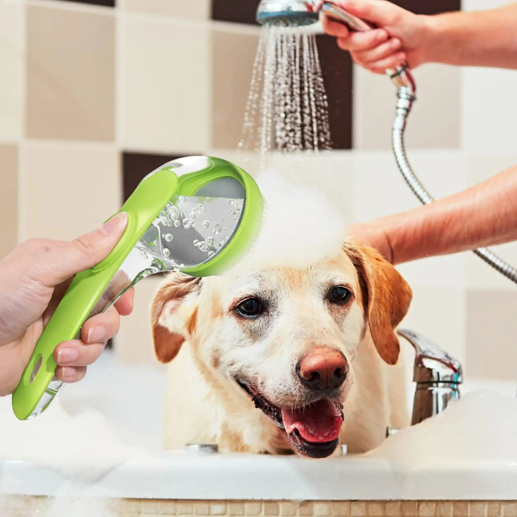 Dog Bath Brush Bathing Brush for Dog Bath Gentle Scrub Massager with Soap Dispenser Portable Washer Tool for Shower Massage