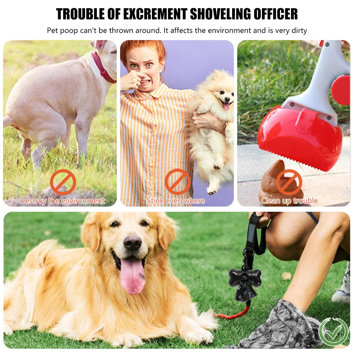 10/30/50Roll Dog Poop Disposable Pet Waste Bags Dog  Design Pet Poop Clean Pick Up Bone Bag Dispenser Tools