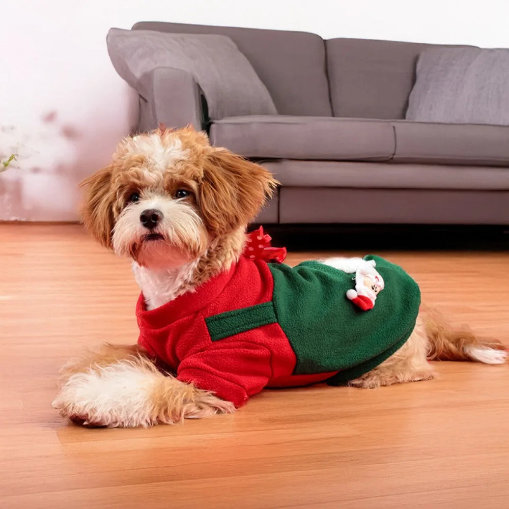 Dog Christmas Clothes Winter Warm Pet Clothes for Small Medium Dogs Elk Santa Claus Dog Cats Coat Hoodies Christmas Dogs Costume