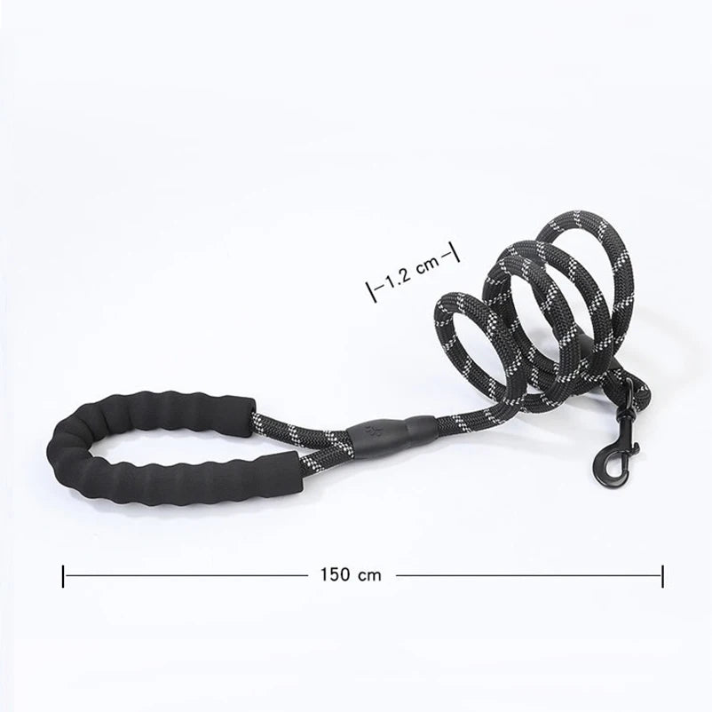 Dog Leash Slip Rope Lead Leash Heavy Duty Braided Rope Adjustable Loop Collar Training Leashes for Medium Large Dogs
