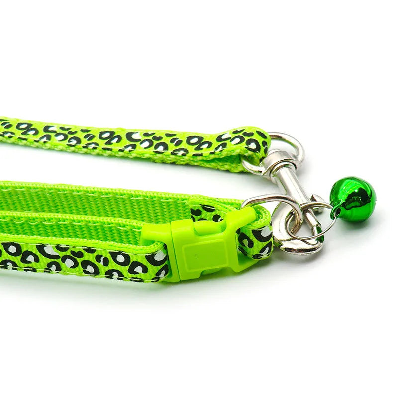 New Pet Leash and Collar Set Dog Chain with Cute Leopard Print Small Cat and Dogs Collar Out Walk Dog Leash Vest Pet Supplies