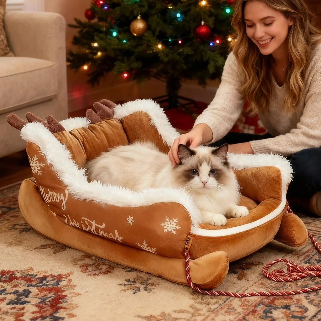Christmas Dog Bed Christmas Washable Bed With Pull Rope For Pet Indoor