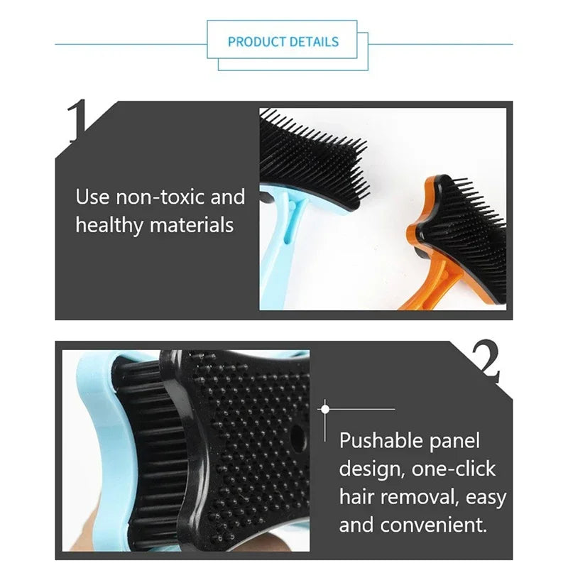 Dog Brush Cat Grooming Brush Self Cleaning Static Free Massage Comb Stable Thicker Bristles Pet Supplies