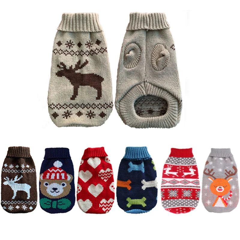Warm Pet Dog Sweater Winter Dog Clothes for Small Medium Dogs Knitted Puppy Cat Coat Chihuahua French Bulldogs Yorkie Customes