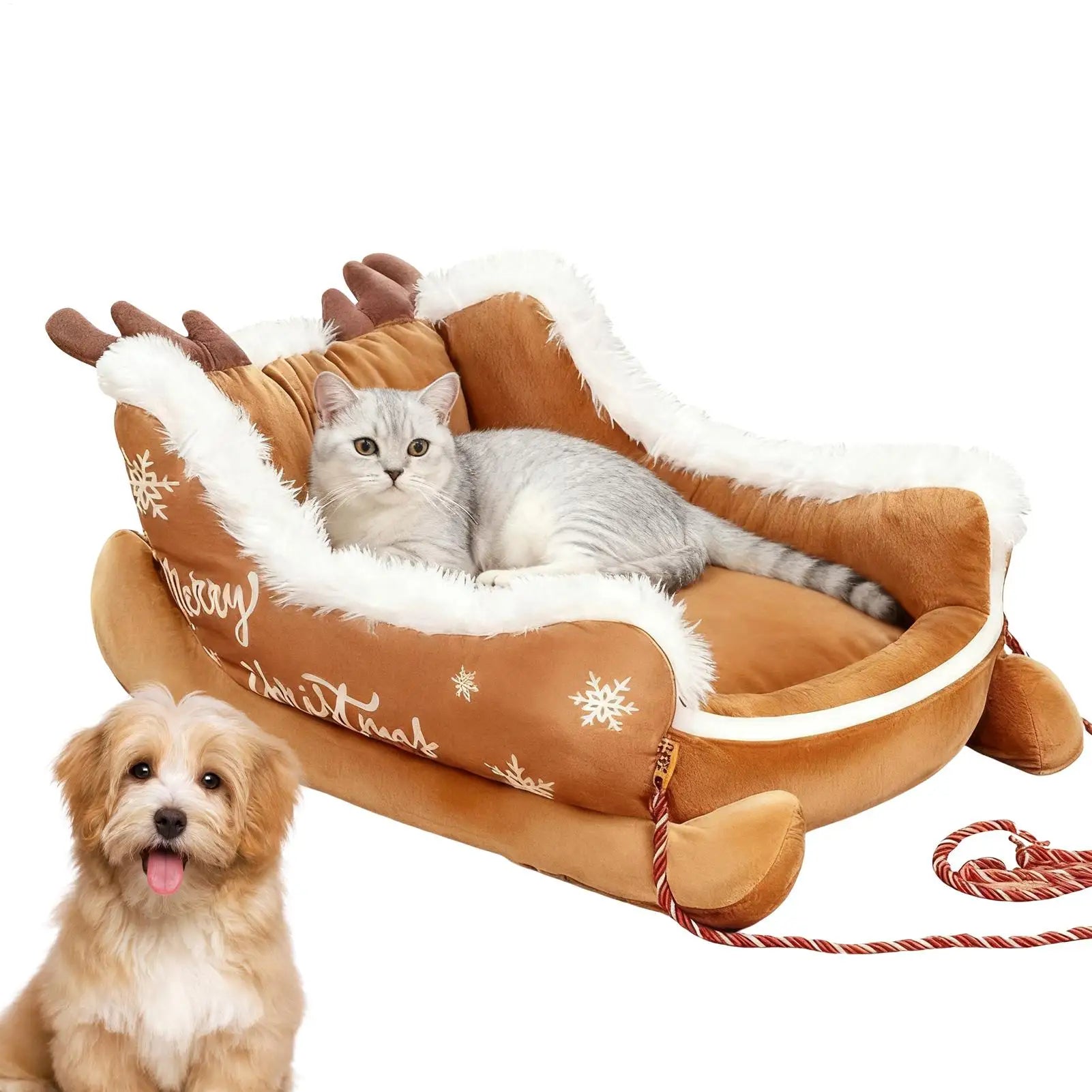 Christmas Dog Bed Christmas Washable Bed With Pull Rope For Pet Indoor