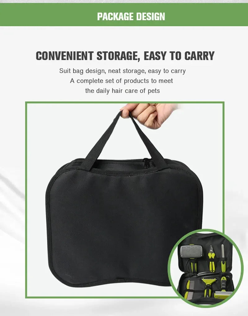 Professional Dog Brush Grooming Set for Dogs & Cats Grooming Set 6 Pieces Cat massage Brush, Dematting Brush, Undercoat Brush