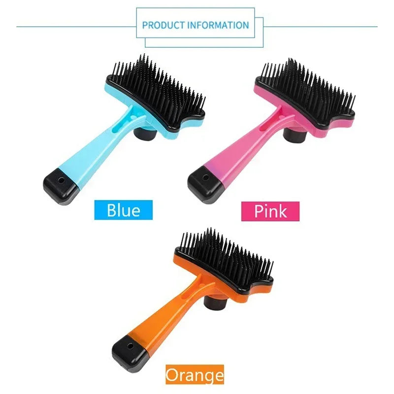 Dog Brush Cat Grooming Brush Self Cleaning Static Free Massage Comb Stable Thicker Bristles Pet Supplies