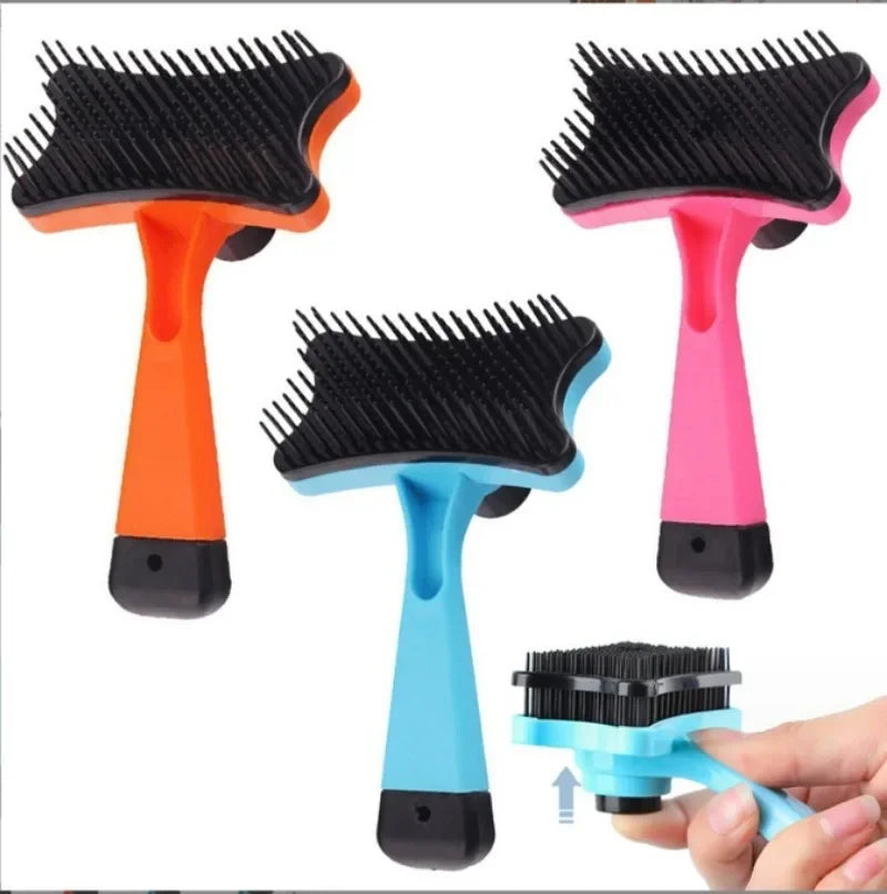 Dog Brush Cat Grooming Brush Self Cleaning Static Free Massage Comb Stable Thicker Bristles Pet Supplies