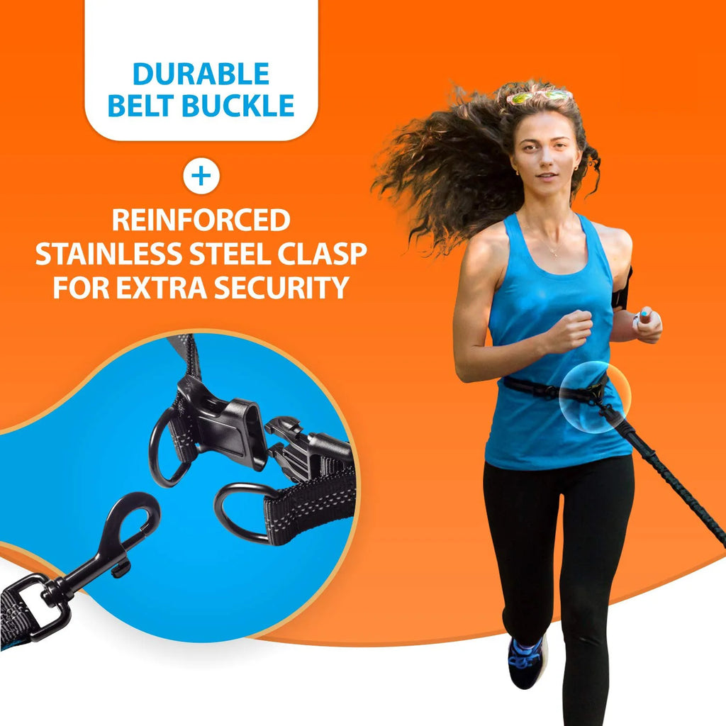 Hands Free Double Dog Leash – Dual Leash for Medium and Large Breeds – Lead for 2 Dogs with Padded Handles,Reflective Stitches