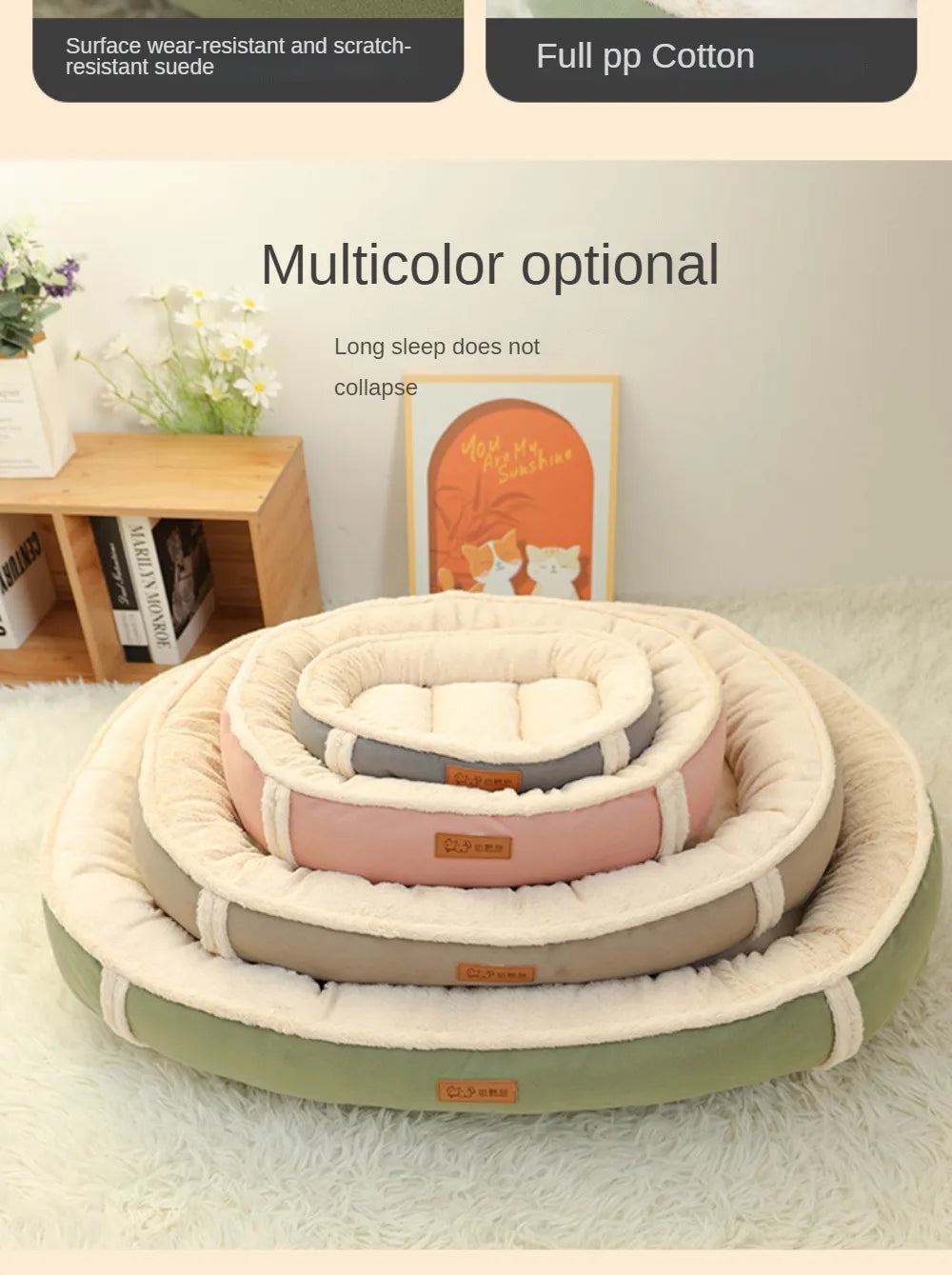 Dog kennel pet warm mat  bed four seasons universal dog mat sleeping mat small and medium-sized dog kennel thick mat.