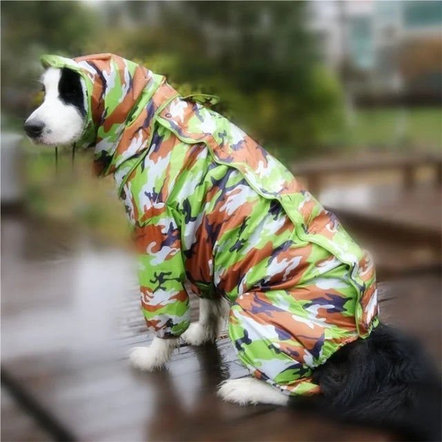 Waterproof Raincoat For Dogs Suits Dot Rain Cape For Medium Big Dogs Hooded Jacket Poncho Pet Rain Coat Chubasquero Para Perrors