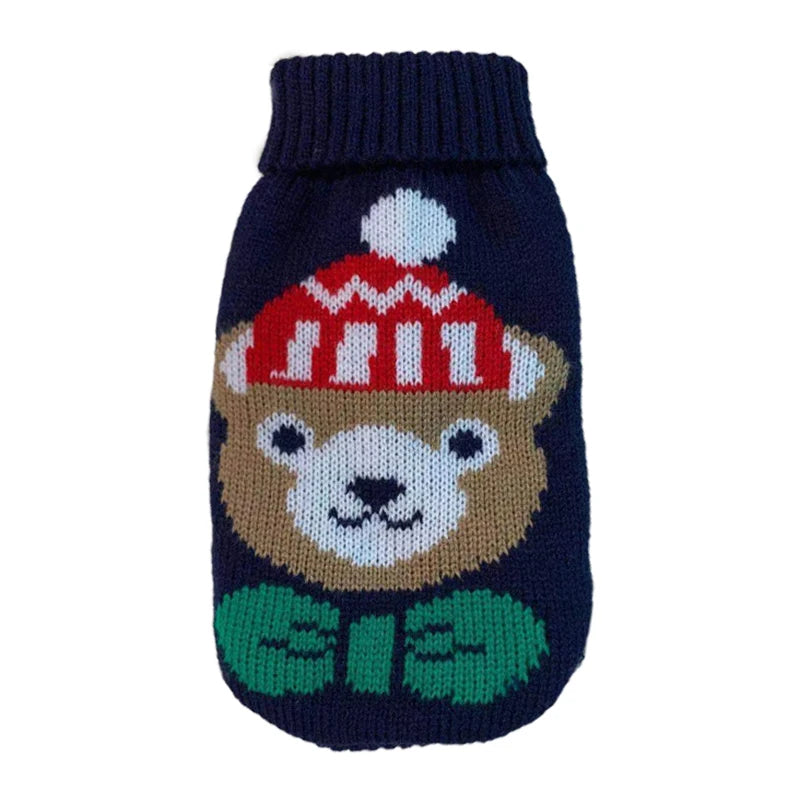 Warm Pet Dog Sweater Winter Dog Clothes for Small Medium Dogs Knitted Puppy Cat Coat Chihuahua French Bulldogs Yorkie Customes