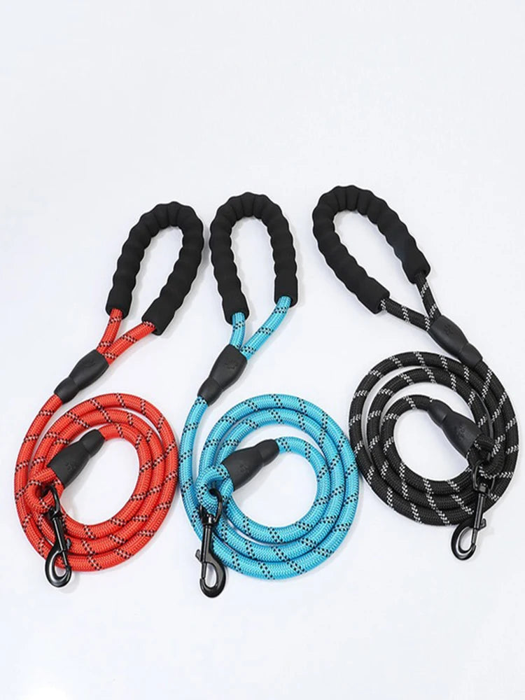 Dog Leash Slip Rope Lead Leash Heavy Duty Braided Rope Adjustable Loop Collar Training Leashes for Medium Large Dogs