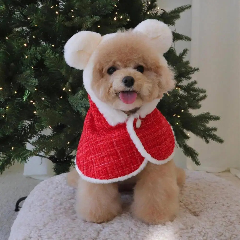 Dog Christmas Costume Christmas Pet Santa Claus Cloak Christmas Pet Costumes Dog Cat Cosplay Dress Up Winter Clothes