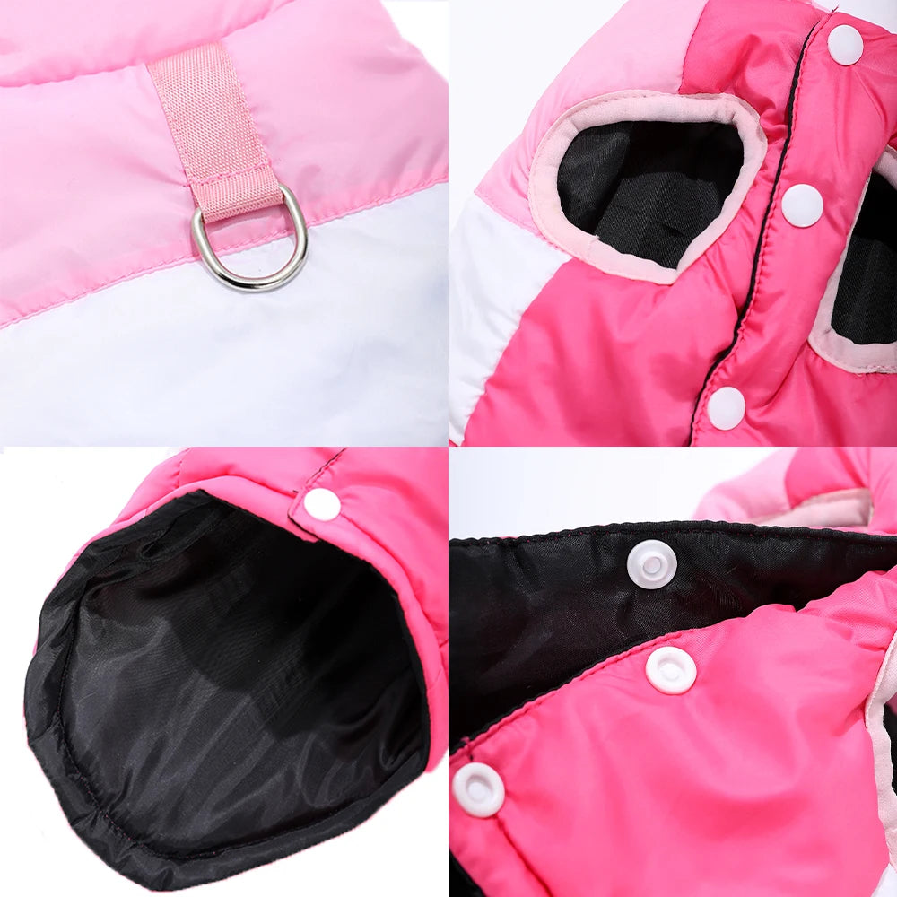 Dog Jacket Winter Windproof Warm Coat With D-Ring For Small Medium Dog Cat Puppy Yorkshire Chihuahua Pug Waterproof Pet Costume