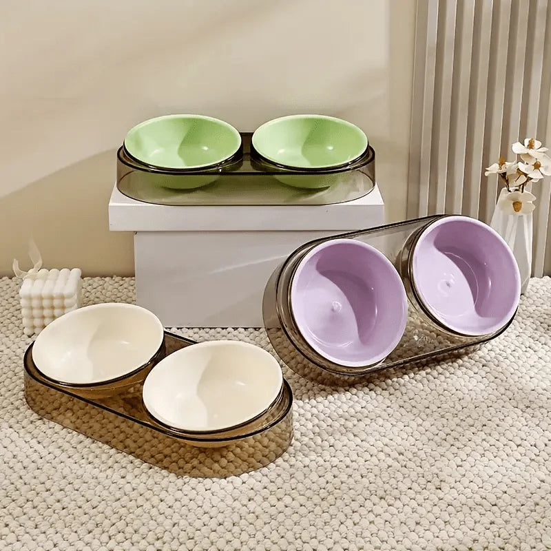 Durable Elevated Dual Bowl Feeder | Raised Pet Feeding Station with Non-Slip Stand, Easy Feeding for Cats & Small Dogs